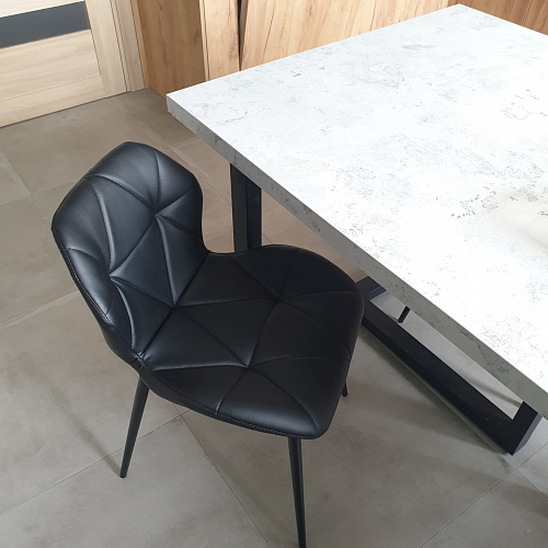 Стул на металлокаркасе Вальд экокожа черный / черный глянец фото покупателя 11